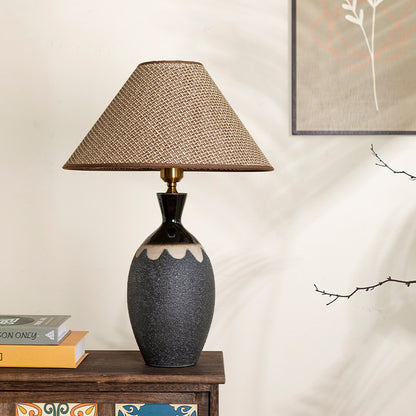 Harmony - Chinese Ceramic Table Lamp - Wabi-Sabi Bedside & Living Room Lighting for Hotel & Modern Interiors