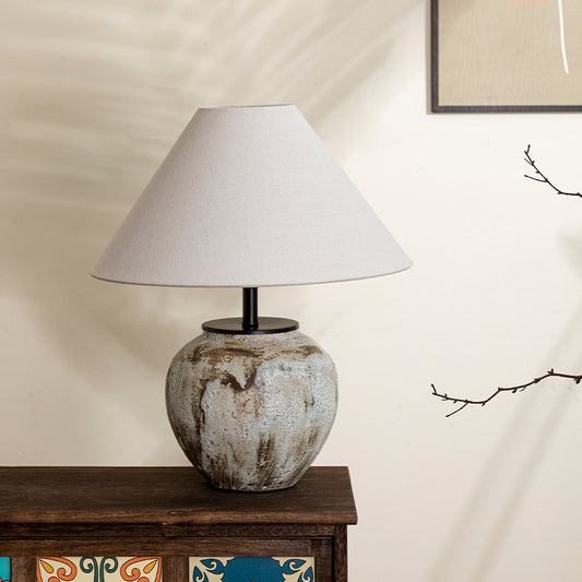 Harmony - Chinese Ceramic Table Lamp - Wabi-Sabi Bedside & Living Room Lighting for Hotel & Modern Interiors