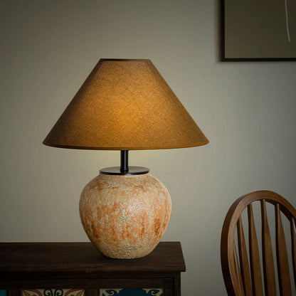 Harmony - Chinese Ceramic Table Lamp - Wabi-Sabi Bedside & Living Room Lighting for Hotel & Modern Interiors