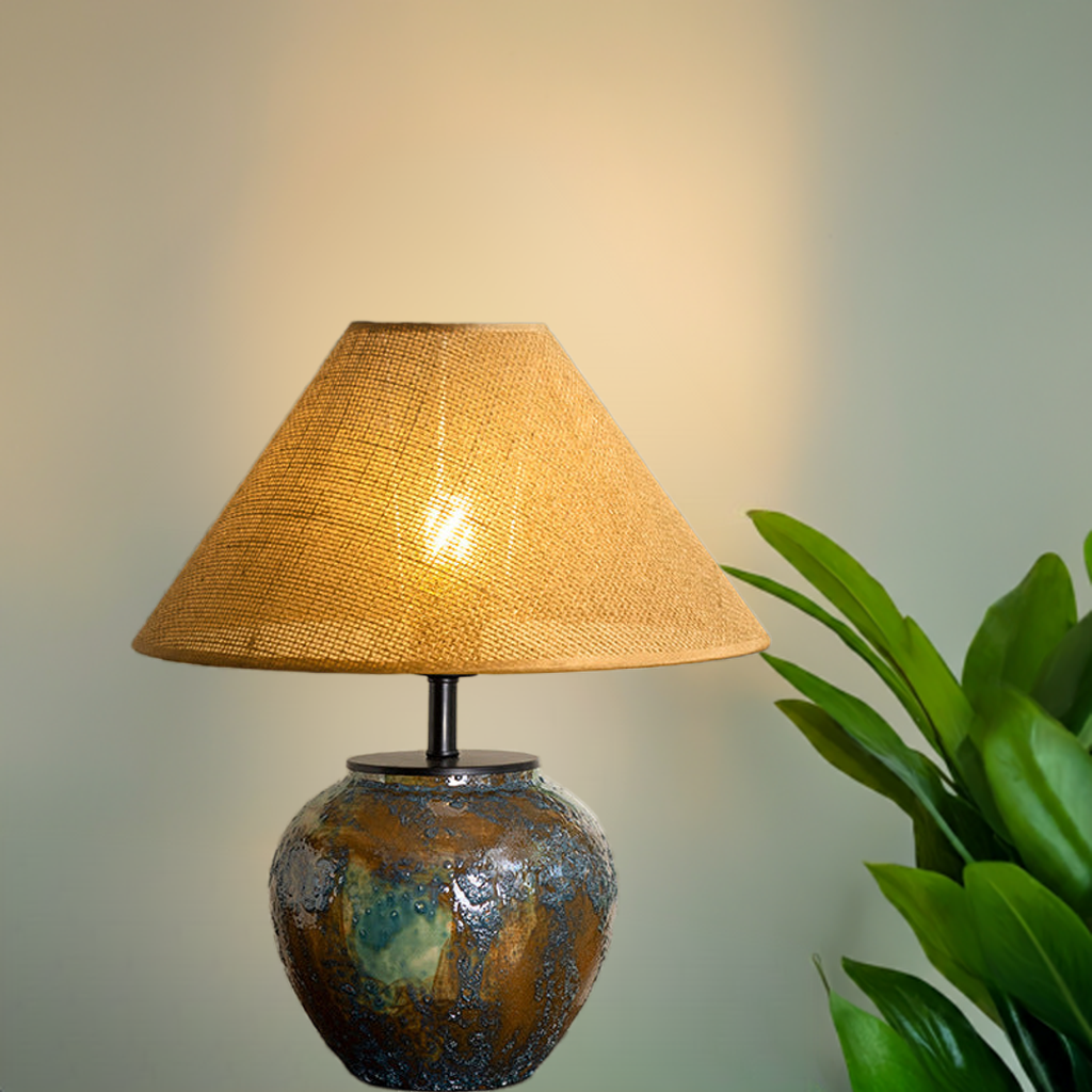 Harmony - Chinese Ceramic Table Lamp - Wabi-Sabi Bedside & Living Room Lighting for Hotel & Modern Interiors